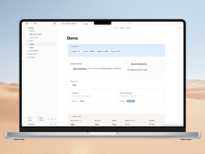 Project view of the template